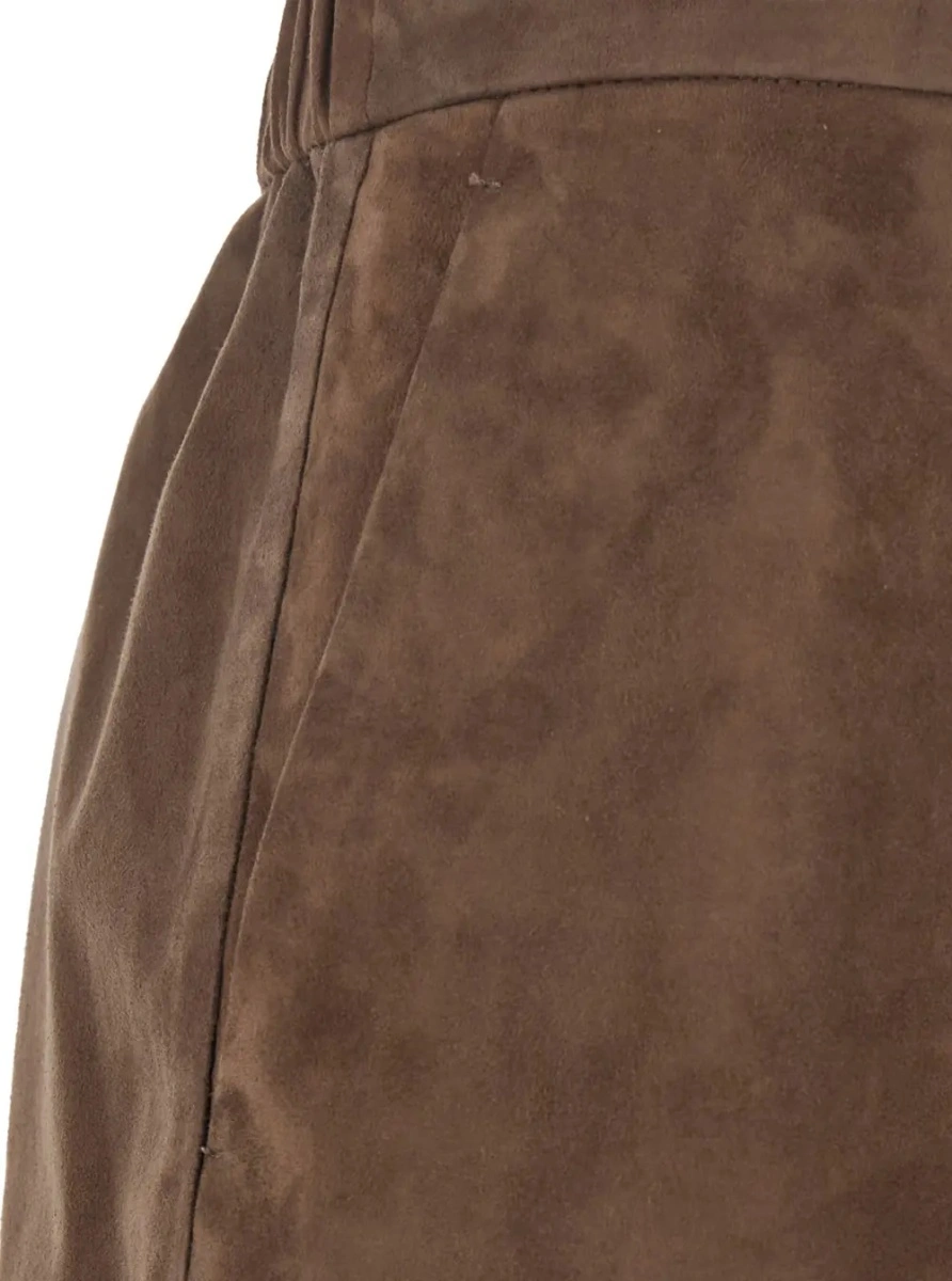Fusta 'S MAXMARA maro din piele intoarsa - Img 3