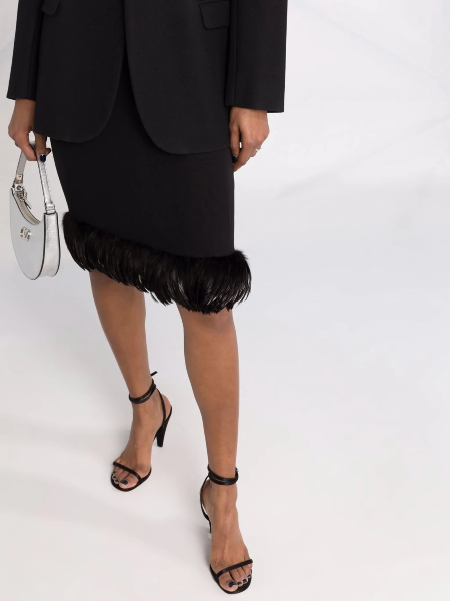 Fusta Saint Laurent neagra din piele - Img 5