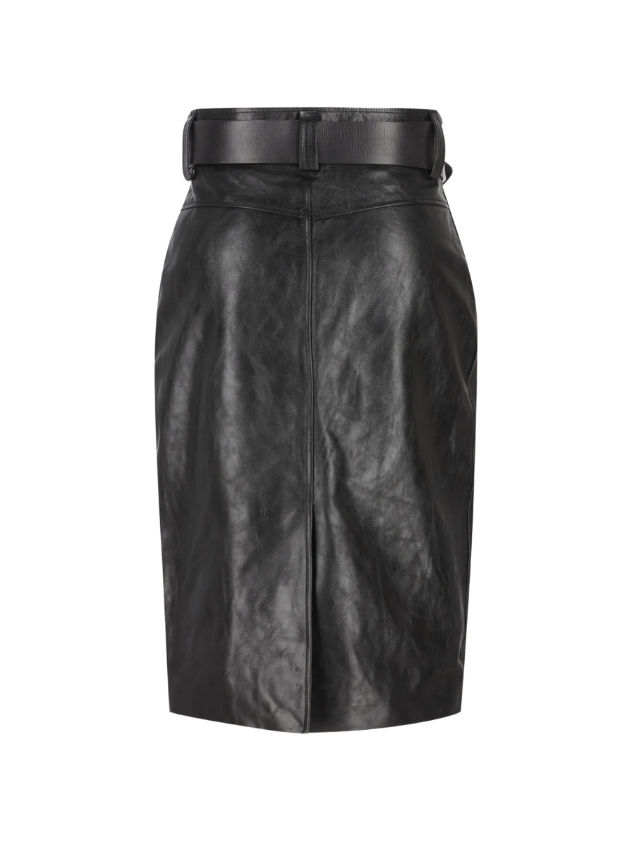 Fusta Saint Laurent neagra din piele - Img 2