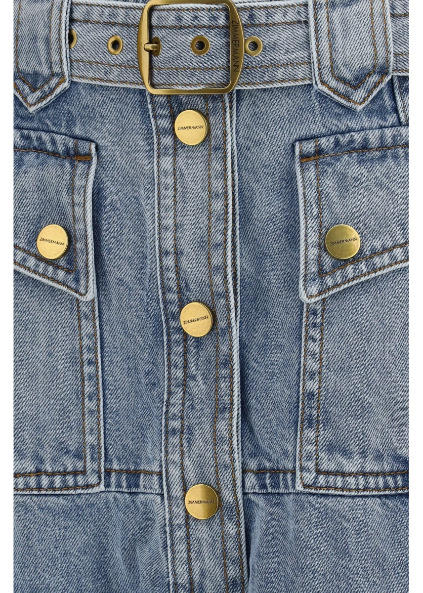 Fusta Utility Denim Midi Skirt - Img 3