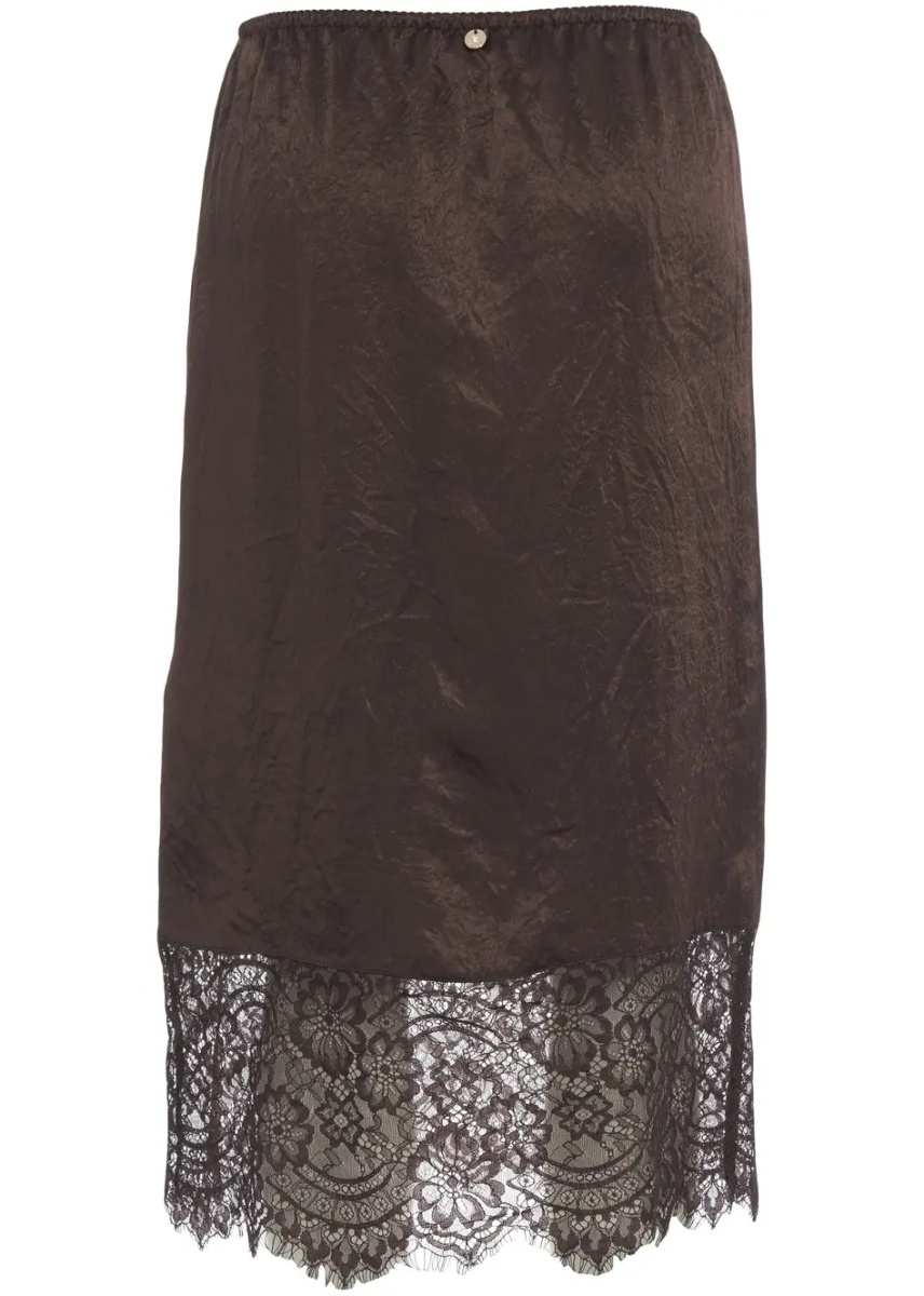 Fuste Satin skirt with lace details - Img 4