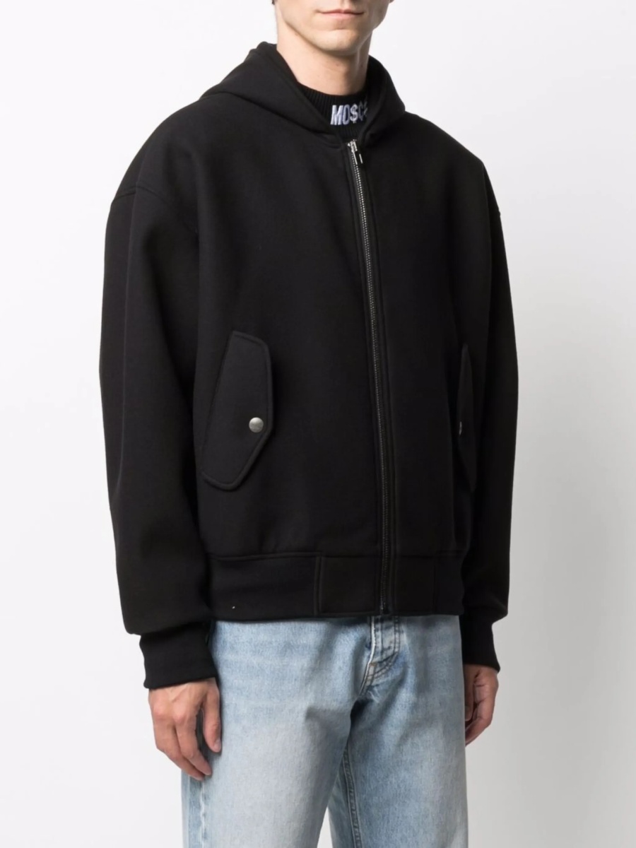 Geaca bomber Moschino neagra din lana si vascoza - Img 4