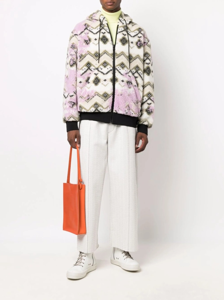Geaca bomber MSGM alba din acrilic si polyester - Img 2