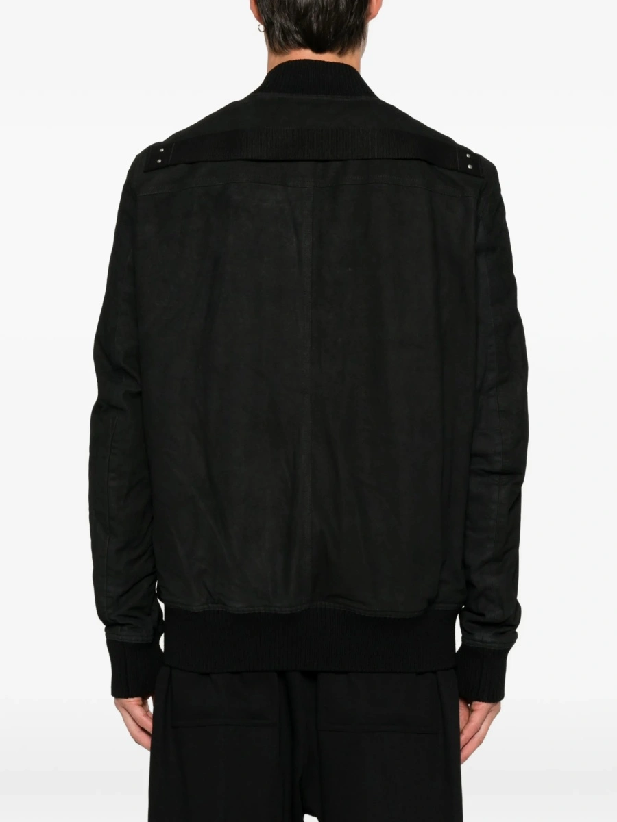 Geaca bomber Rick Owens neagra din piele intoarsa - Img 4