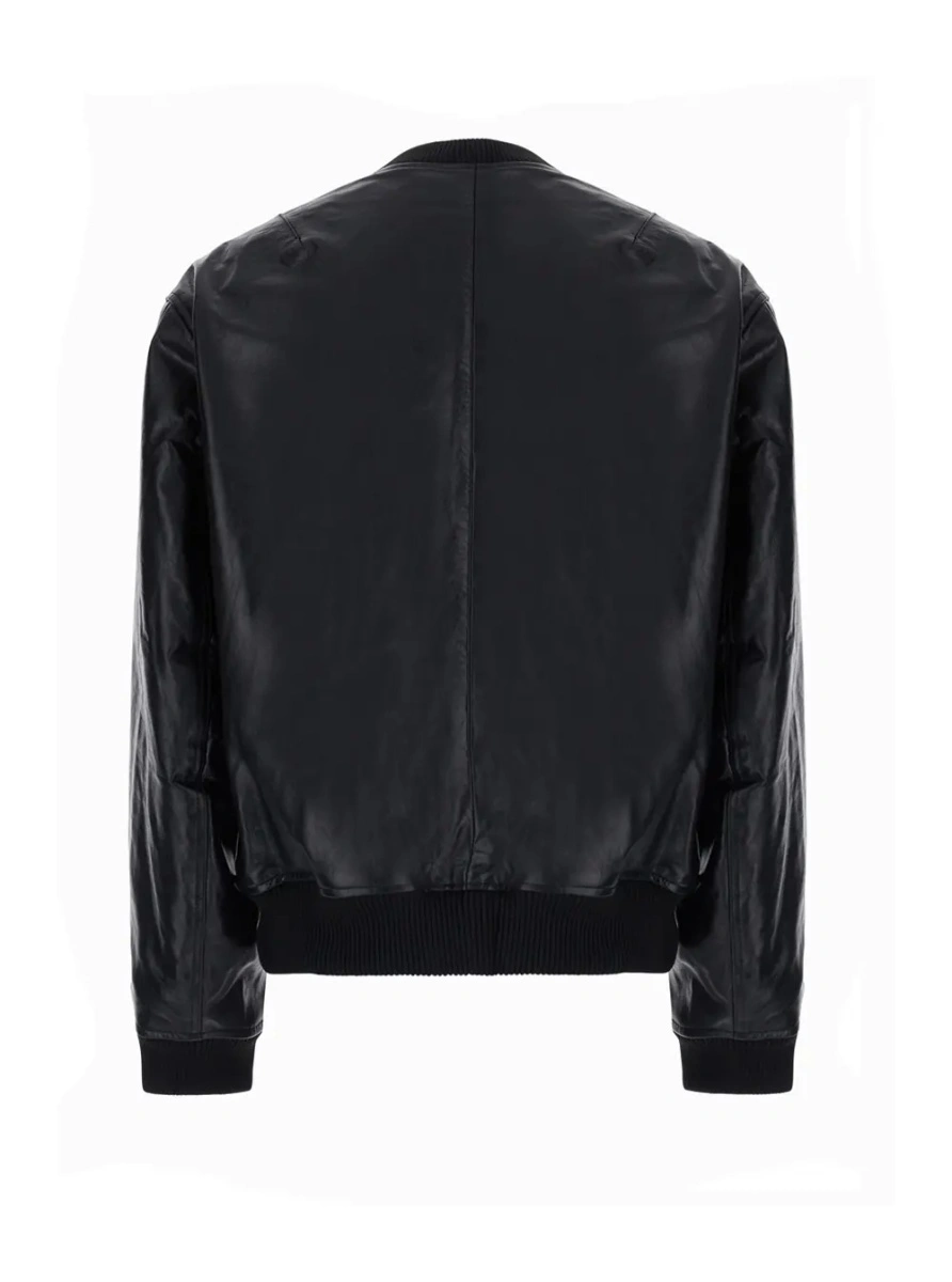 Geaca bomber SUNFLOWER neagra din piele - Img 2