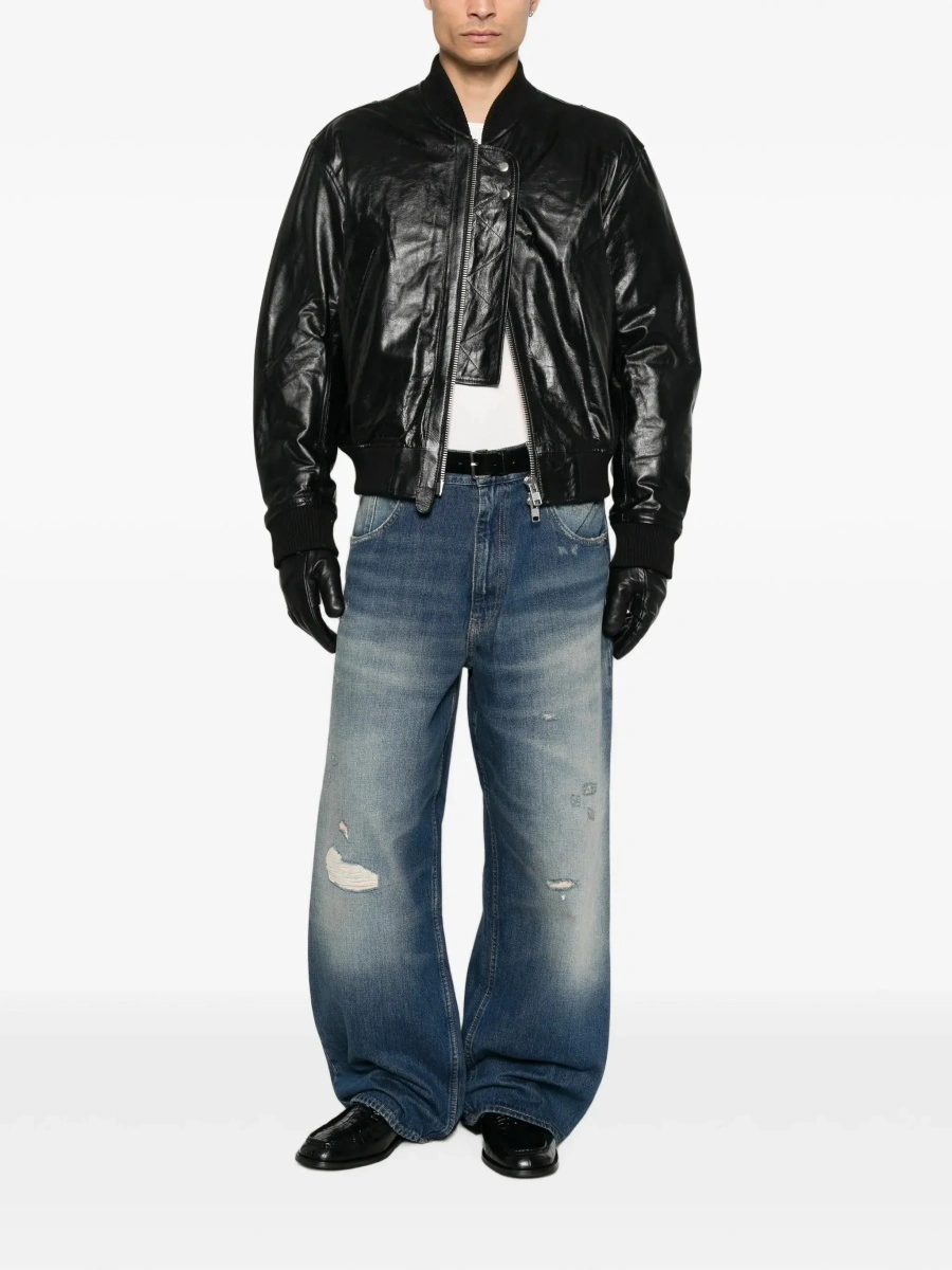 Geaca bomber SUNFLOWER neagra din piele - Img 4