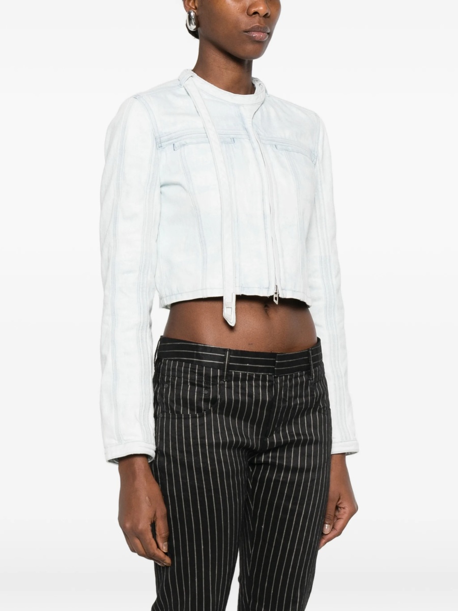 Geaca de blugi Diesel albastra din polyester si bumbac - Img 3