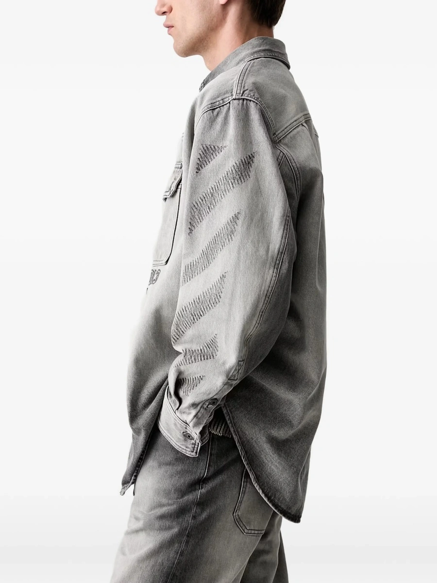 Geaca de blugi Off-White gri - Img 2