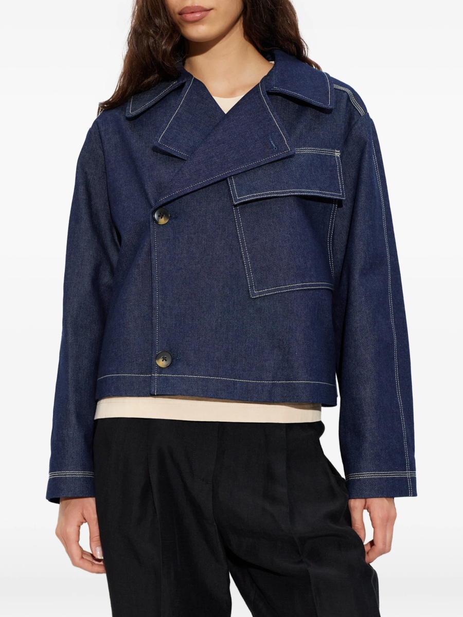 Geaca de blugi Paul Smith albastra din bumbac - Img 3