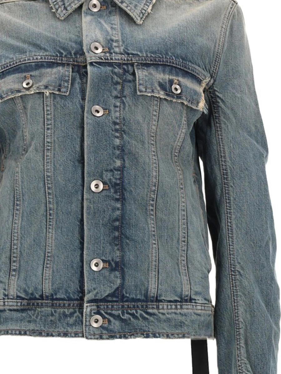 Geaca de blugi Rick Owens albastra din bumbac - Img 2