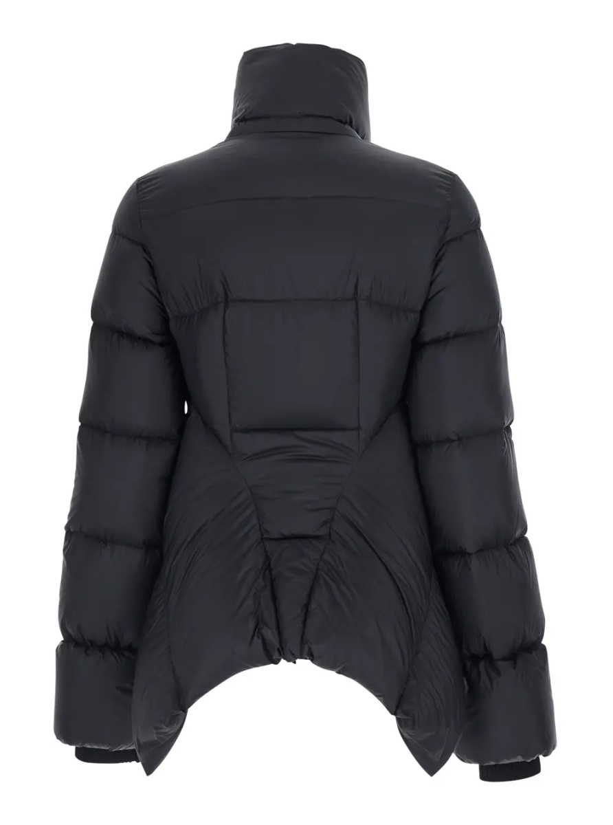 Geaca de Iarna Black Down jacket with high collar and off-center zip closure and asymmetrical hem in Tech Fabric for women - Img 2