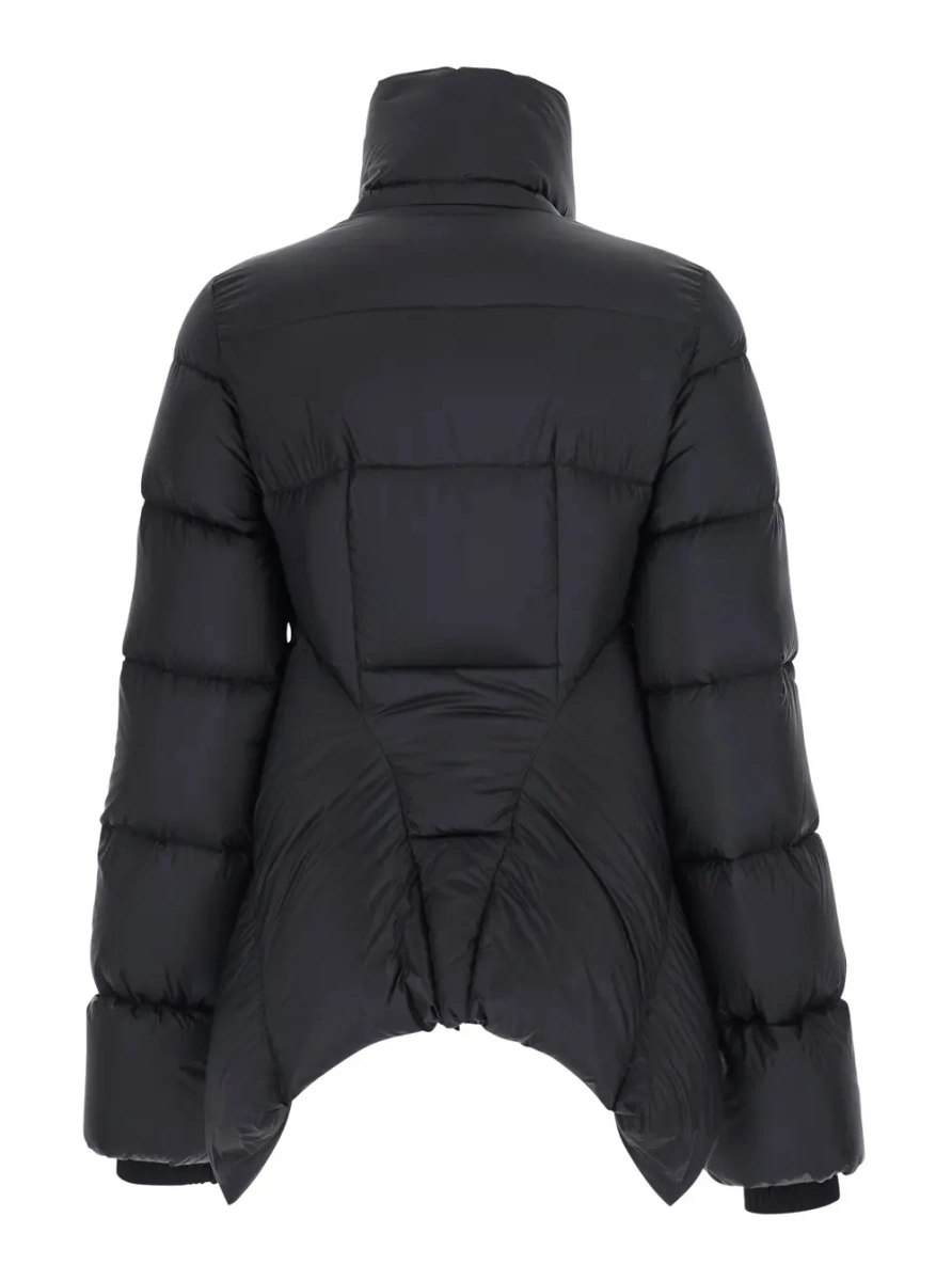 Geaca de Iarna Black Down jacket with high collar and off-center zip closure and asymmetrical hem in Tech Fabric for women - Img 2