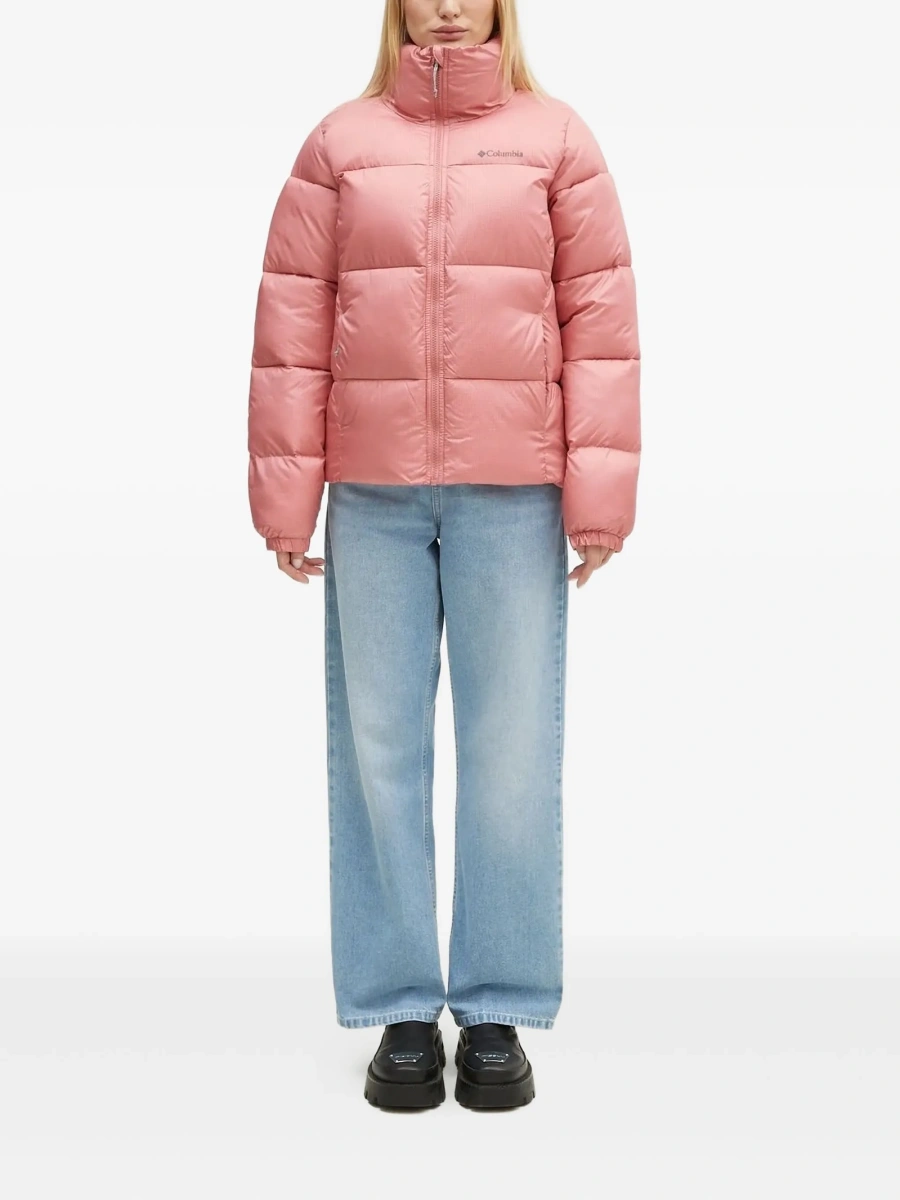 Geaca de iarna Columbia roz din polyester - Img 2