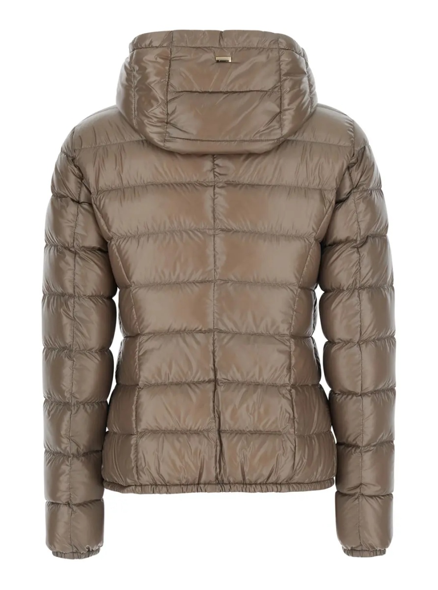 Geaca de Iarna 'Giada' Beige Down jacket with Removable Hood in Tech Fabric for Women - Img 2