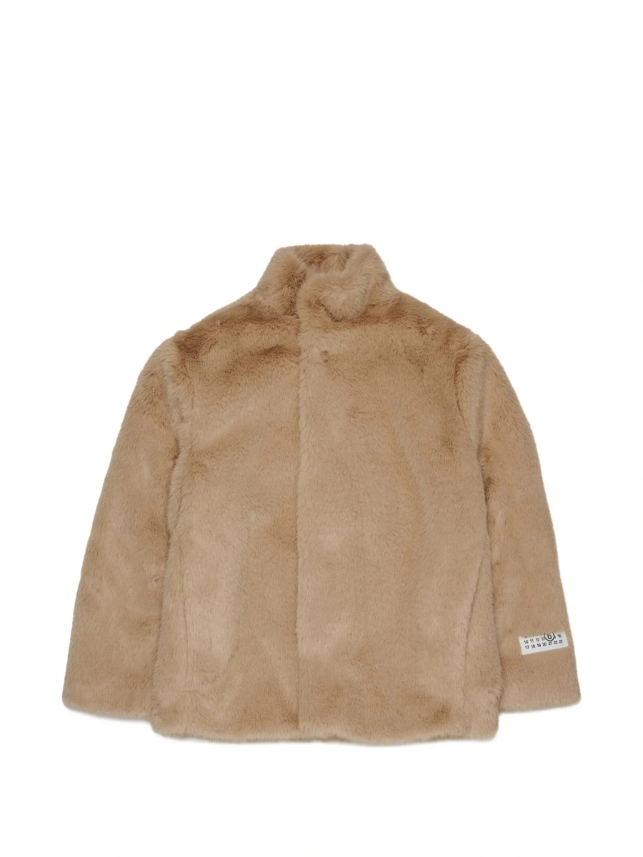 Geaca de iarna MM6 MAISON MARGIELA KIDS maro din blana sintetica - Img 7