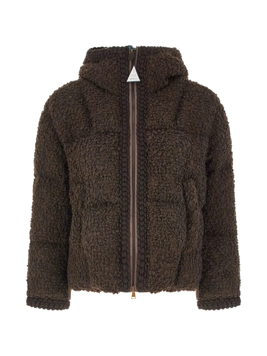 Geaca de iarna Moncler maro din lana - Img 6