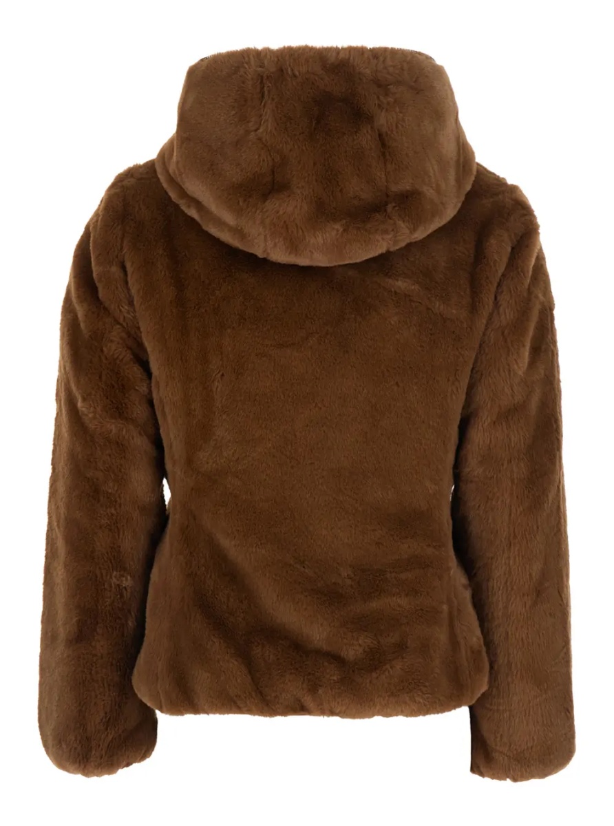 Geaca de Iarna Reversible Down Jacket LAILA FURY with Hood and Pockets Brown Woman - Img 2