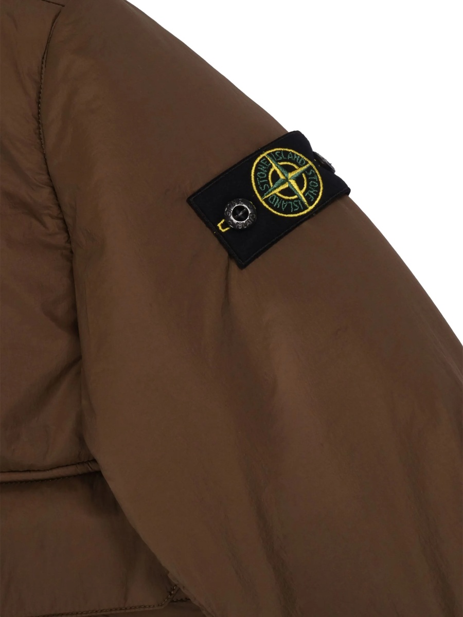 Geaca de iarna Stone Island verde din nylon - Img 3
