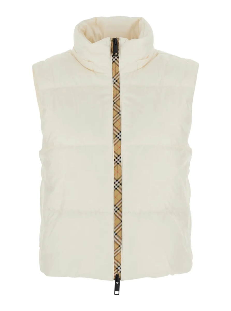 Geaca de Iarna White Puffer Jacket with High Collar and Front Zip Closure in Tech Fabric for Women - Img 4