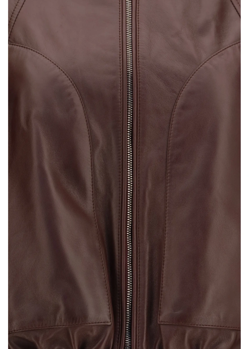 Geaca de Piele Nappa Jacket with drawstring and monili - Img 3