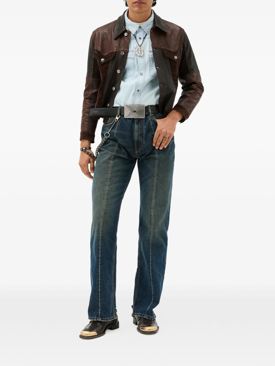 Geaca de piele Versace maro - Img 2