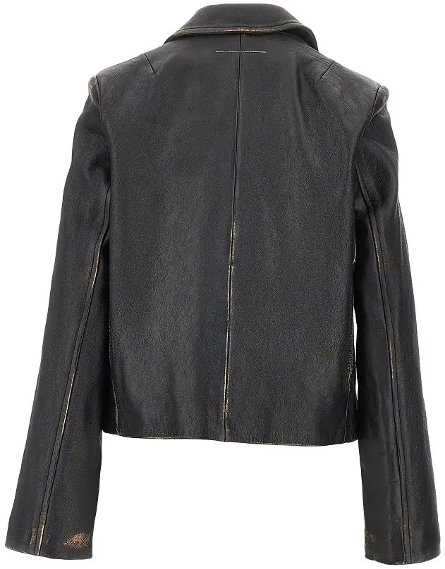 Geaca de Piele Vintage-effect leather jacket - Img 3