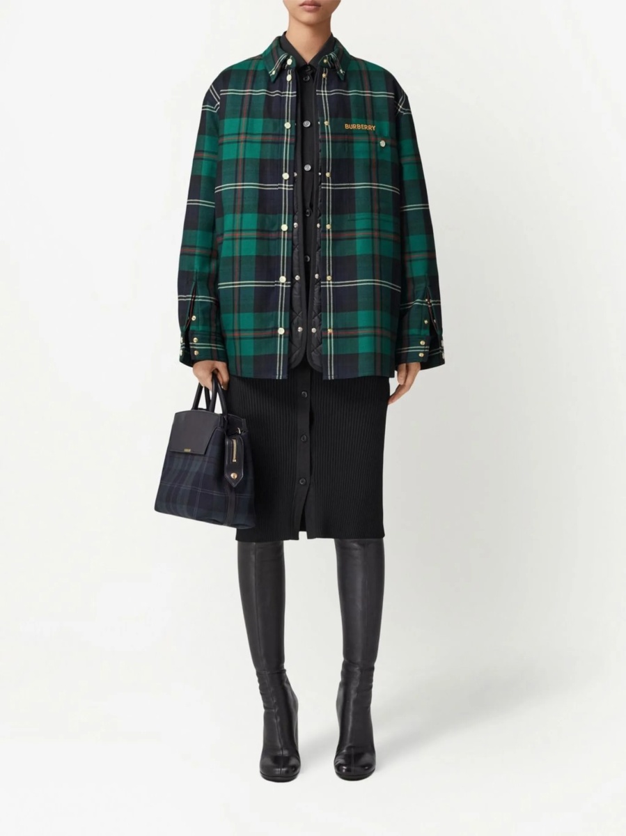 Geaca Oversize Burberry verde din lana - Img 2