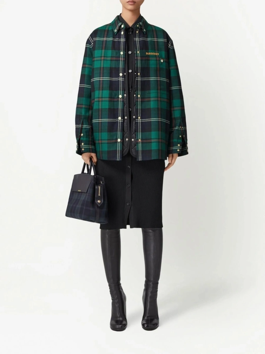 Geaca Oversize Burberry verde din lana - Img 2