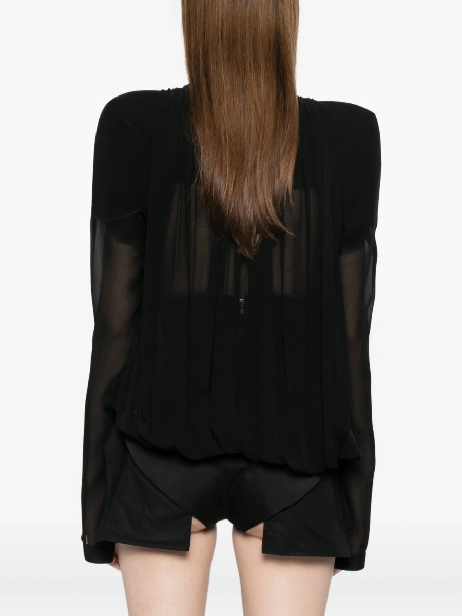 Geaca Oversize Rick Owens neagra din matase - Img 4