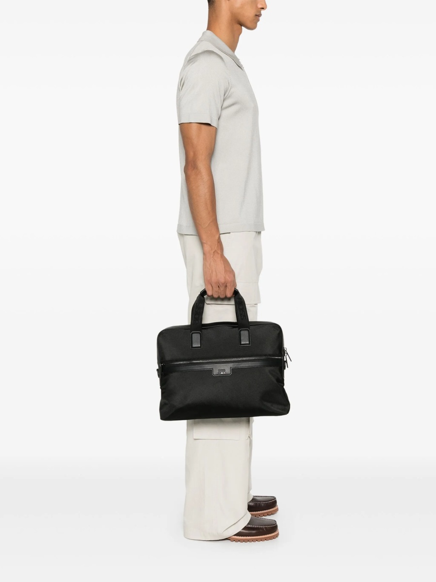 Geanta de laptop Hugo Boss neagra din material textil - Img 2