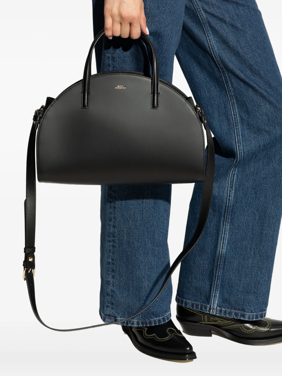 Geanta de mana A.P.C. neagra din piele - Img 2