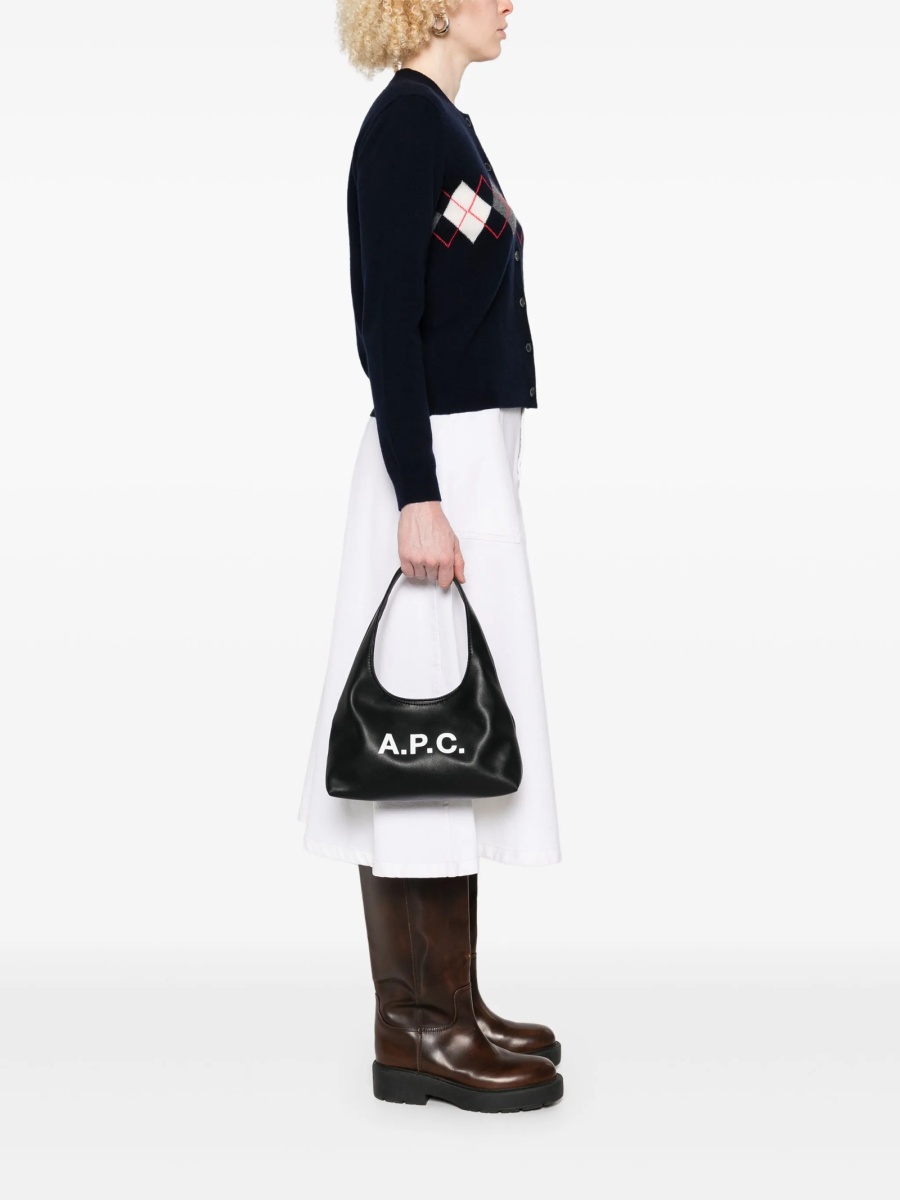 Geanta de mana A.P.C. neagra din poliuretan si corbonat - Img 2