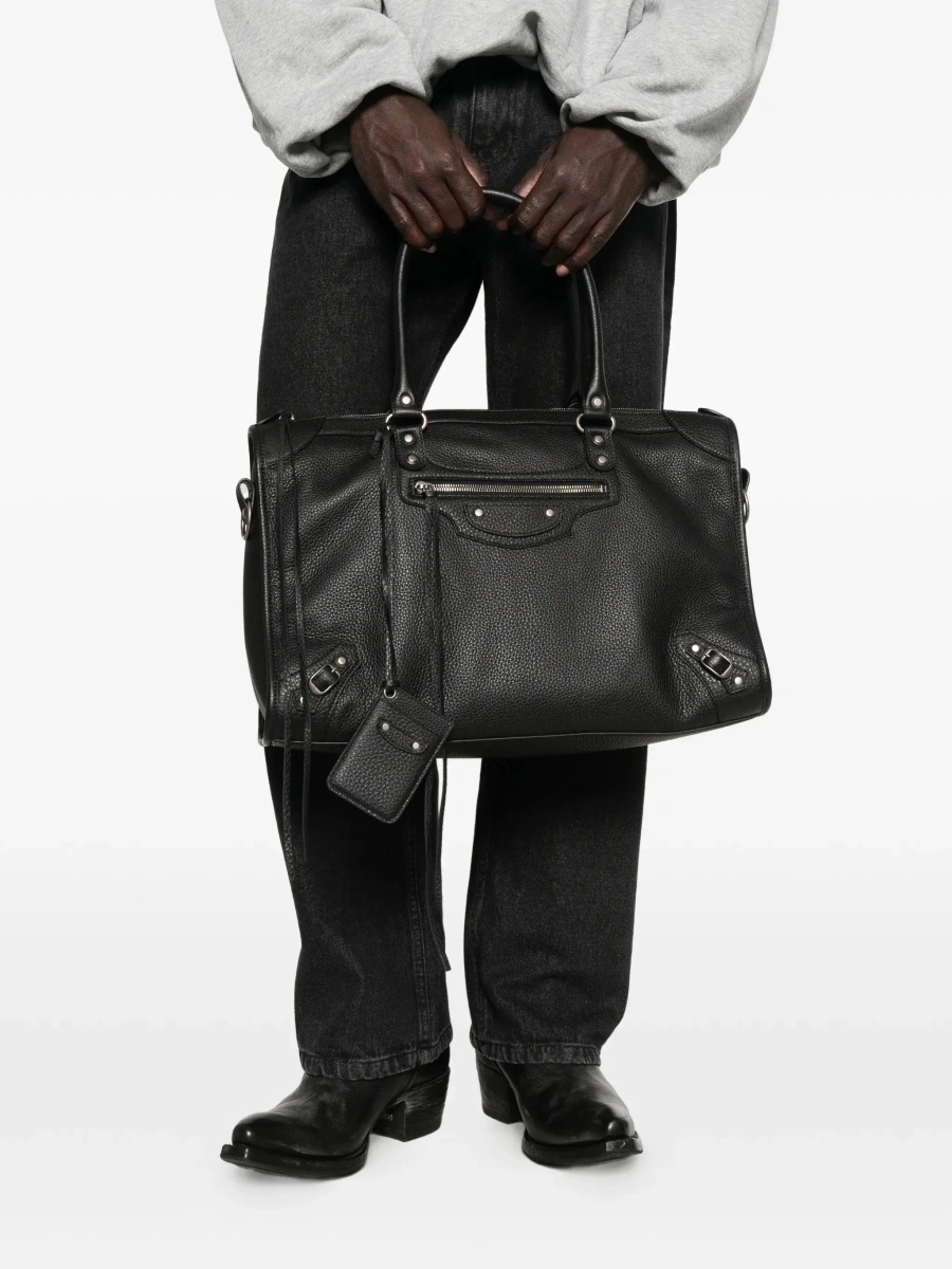 Geanta de mana Balenciaga 'City' neagra din piele 'Le City' - Img 4