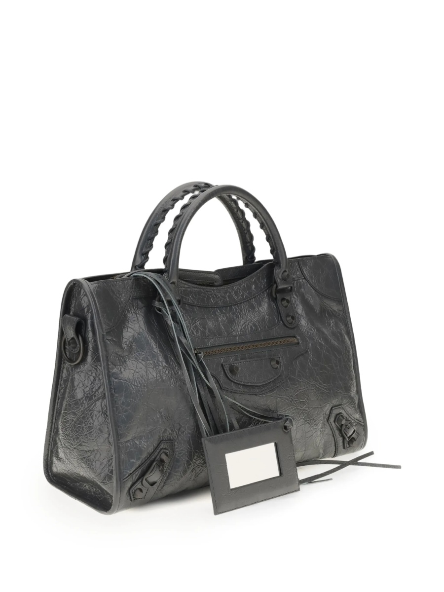 Geanta de mana Balenciaga gri din piele - Img 2