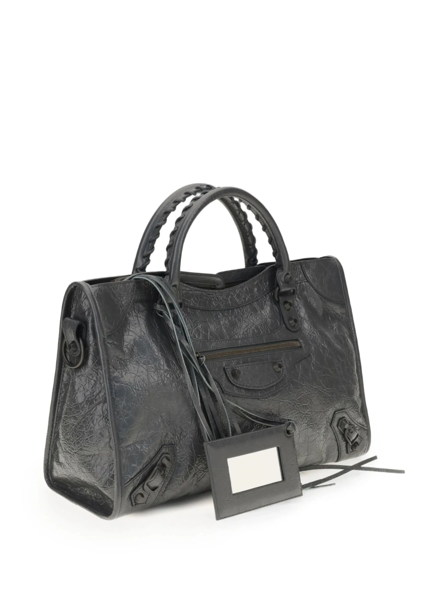 Geanta de mana Balenciaga gri din piele - Img 2