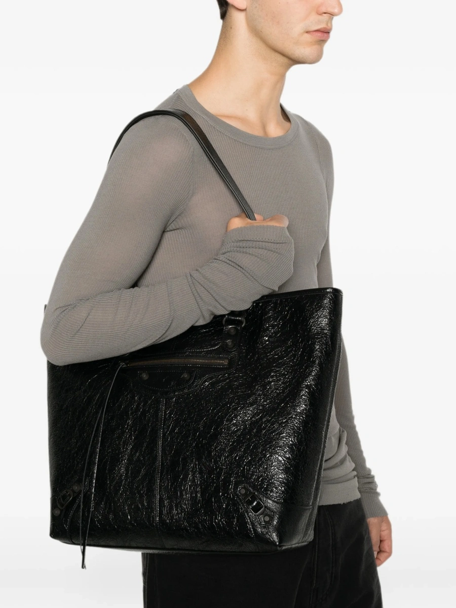 Geanta de mana Balenciaga neagra din piele - Img 2