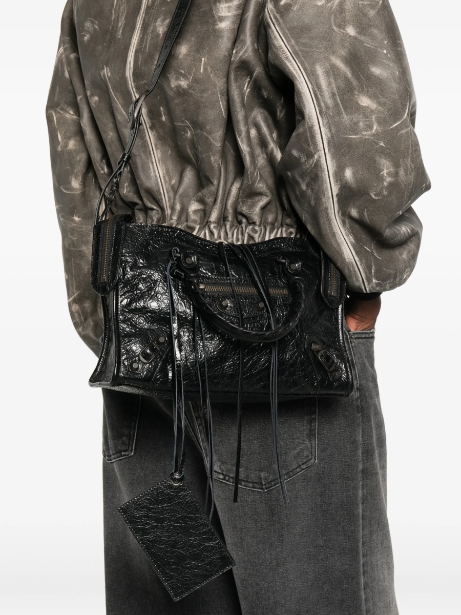 Geanta de mana Balenciaga neagra din piele - Img 2