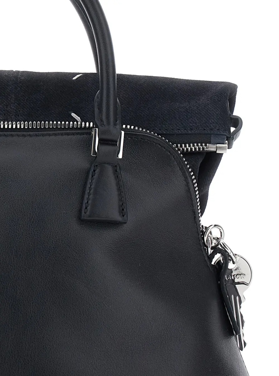 Geanta de mana Black Handbag with Adjustable and Removable Shoulder Strap in Leather for Women - Img 3