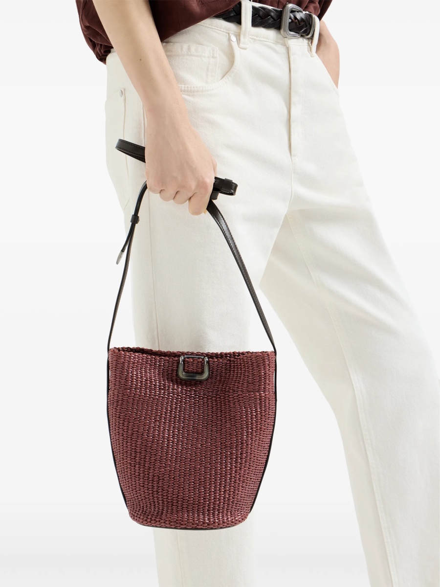 Geanta de mana Brunello Cucinelli rosie din nylon si bumbac - Img 2