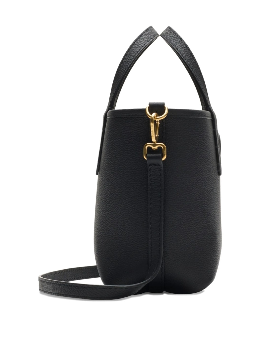 Geanta de mana Burberry neagra din bumbac si piele - Img 3