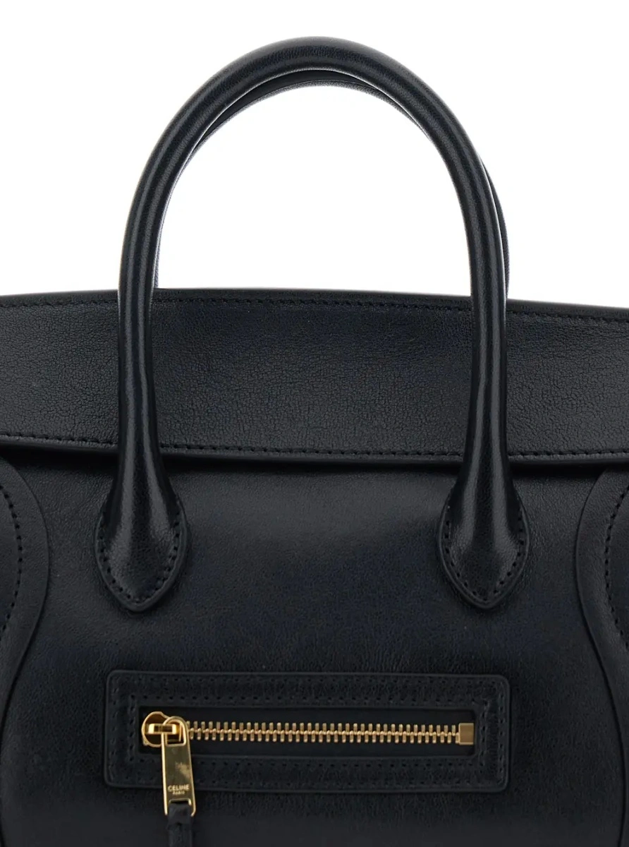 Geanta de mana Céline neagra din piele 'Celine' - Img 3