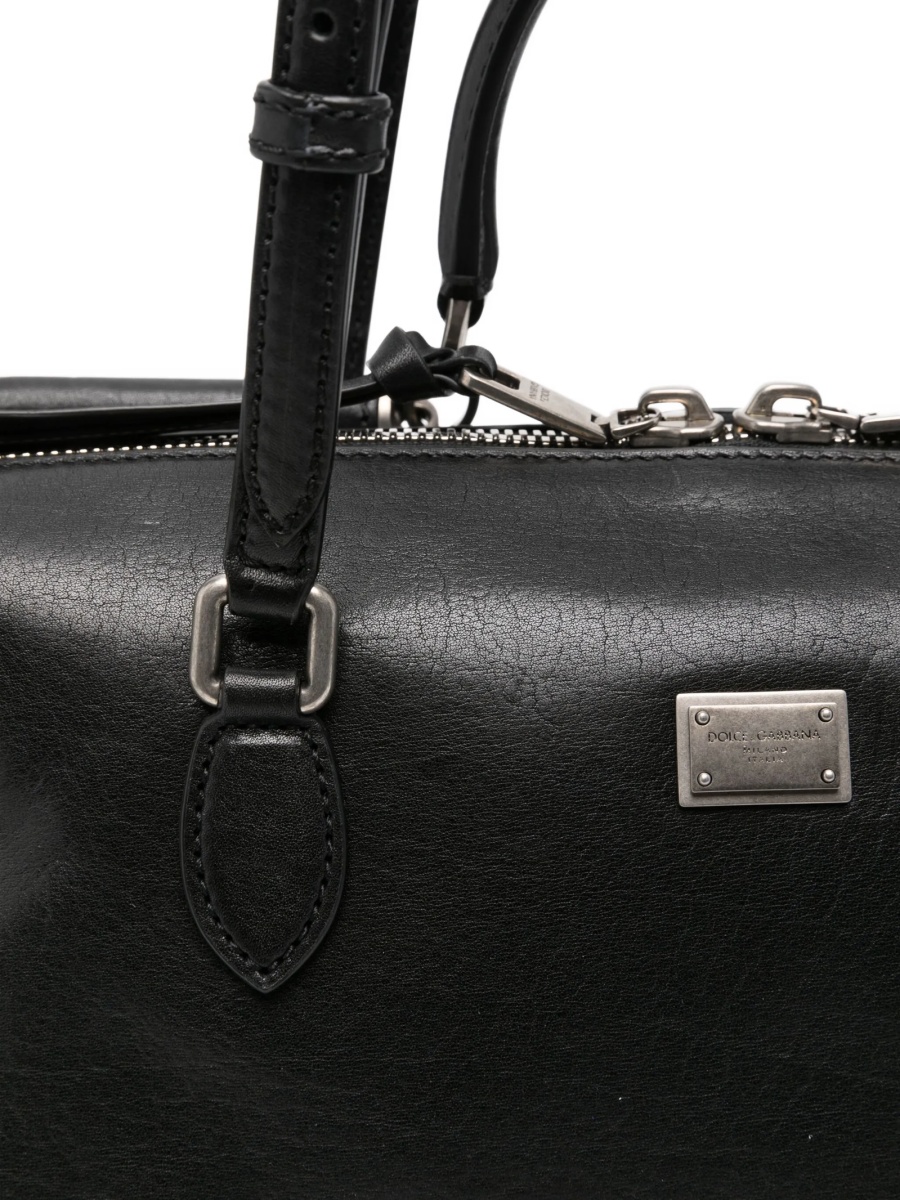 Geanta de mana Dolce &amp; Gabbana neagra din poliuretan si piele - Img 4