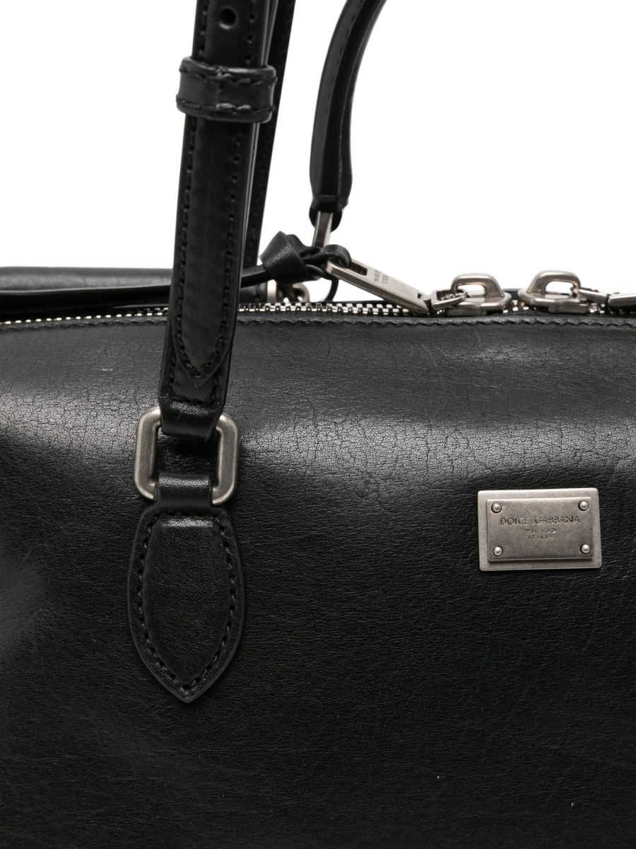 Geanta de mana Dolce &amp; Gabbana neagra din poliuretan si piele - Img 4