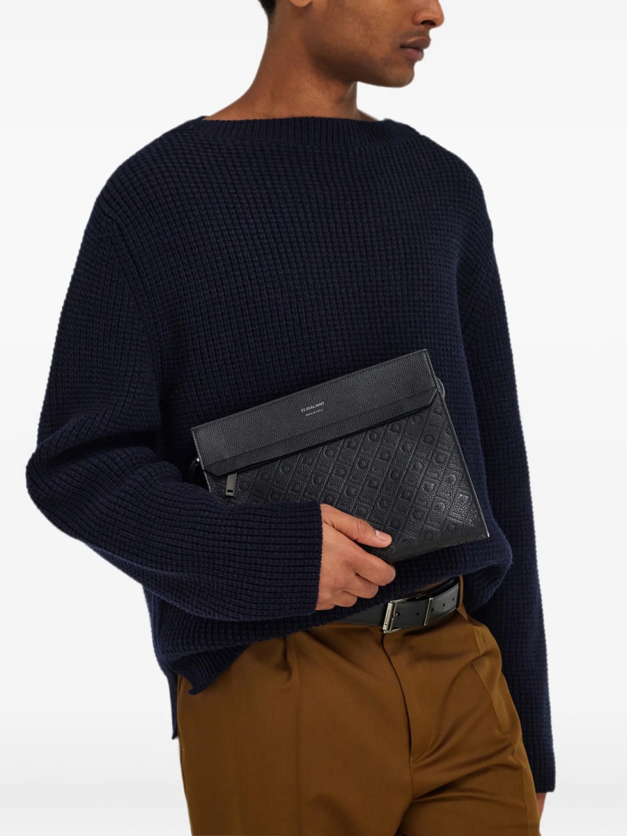 Geanta de mana Ferragamo neagra din piele - Img 2