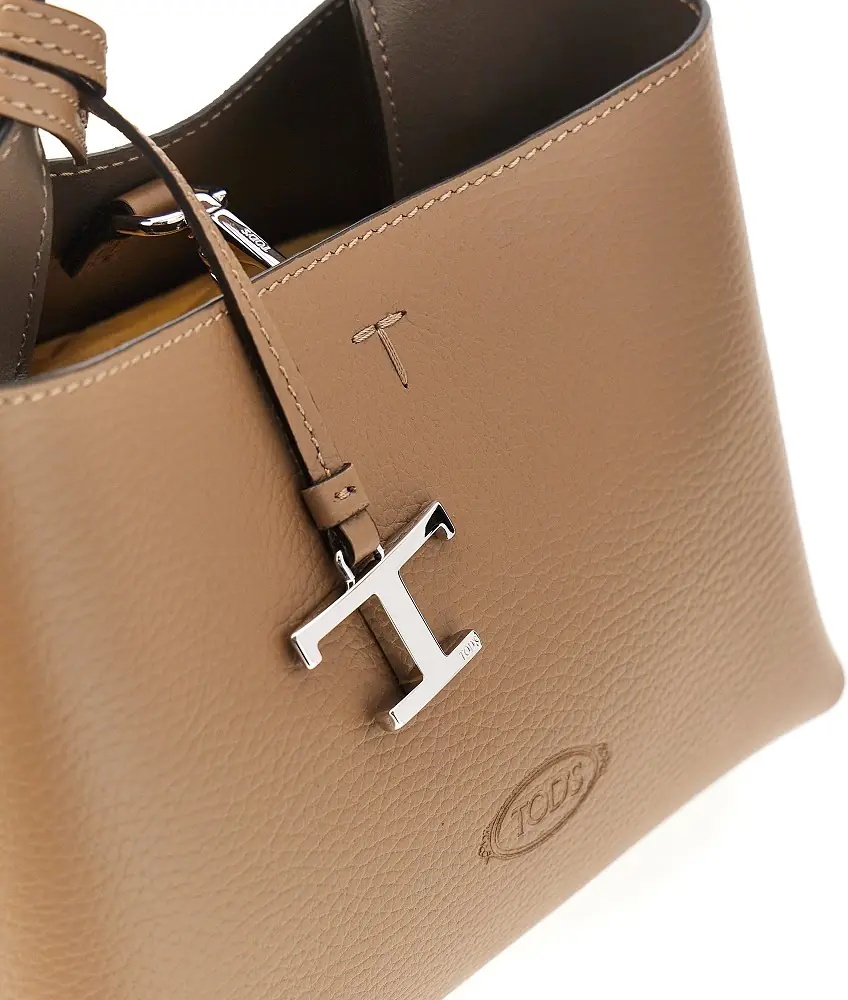 Geanta de mana Grained leather micro shopping bag - Img 4