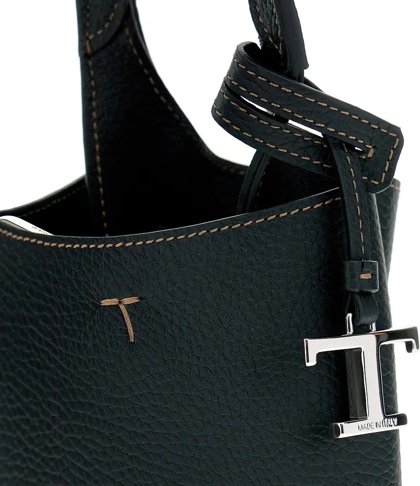 Geanta de mana Grained leather mini shopping bag - Img 4