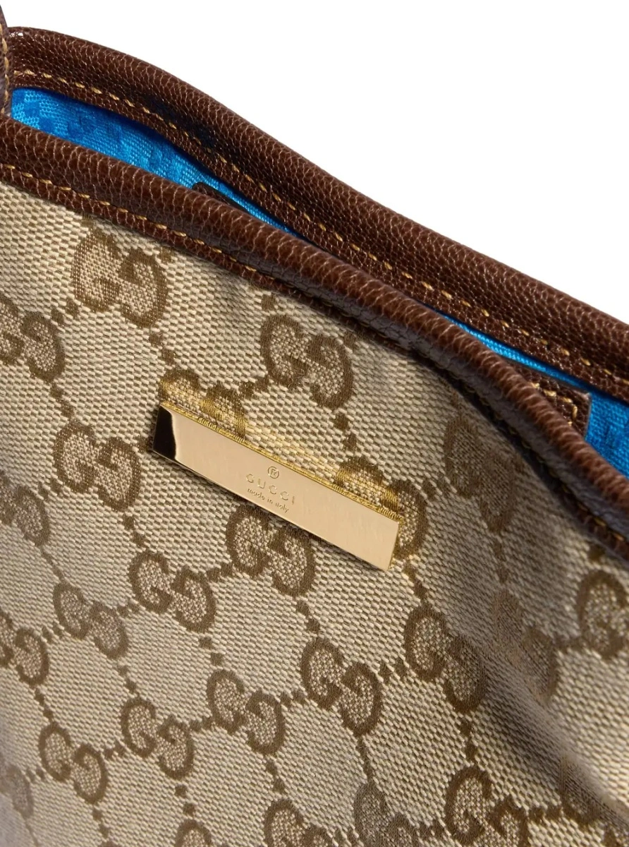 Geanta de mana Gucci bej din canvas GG Supreme si piele - Img 3