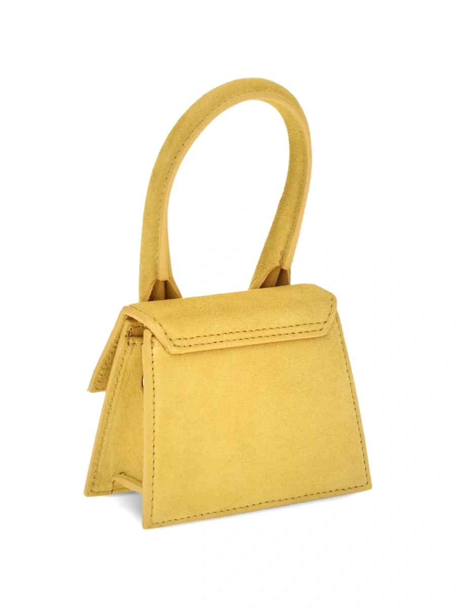 Geanta de mana JACQUEMUS Chiquito galbena din piele - Img 3