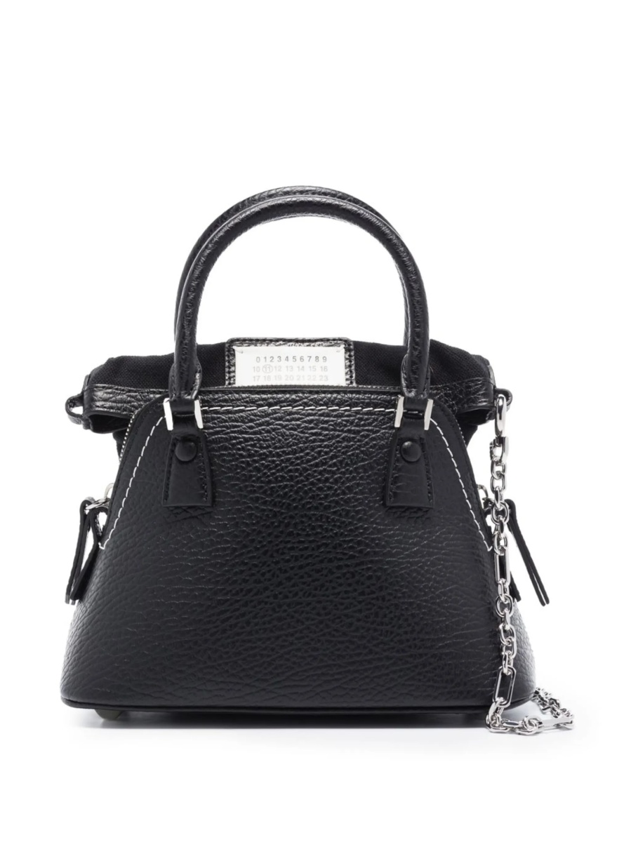 Geanta de mana Maison Margiela 5ac neagra din piele - Img 2