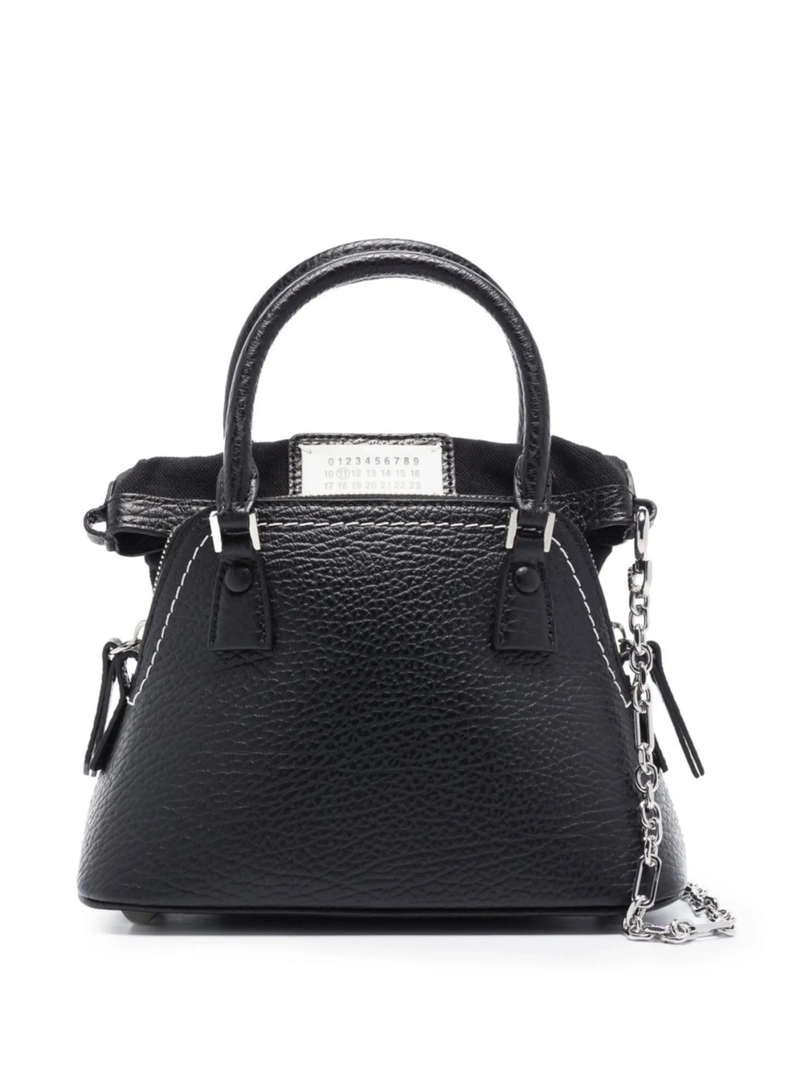 Geanta de mana Maison Margiela 5ac neagra din piele - Img 2